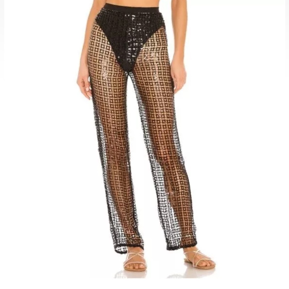 LOVERS + FRIENDS Bliss Sequin High Rise Wide Leg Paillette Pants